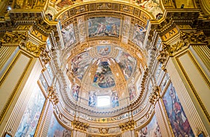 Basilica of Sant`Andrea della Valle in Rome, Italy.