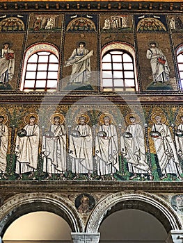 Basilica of SantÃ¢â¬â¢Apollinare Nuovo, Ravenna, Italy. Mosaics. photo