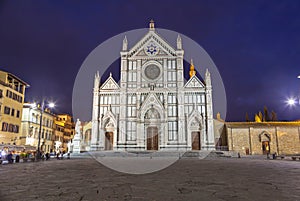 Basilica of Santa Croce at the evening