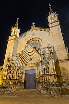 Basilica of Santa Maria de Vilafranca at night photo