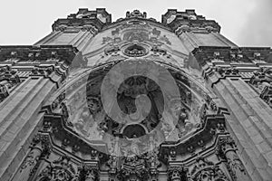 Basilica of Santa Maria del Coro in San Sebastian, Donostia, in a cloudy day, Spain