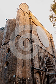 Basilica of Santa Maria del Pi, a Catholic parish church in the city of Barcelona, Spain, in the Catalan Gothic style