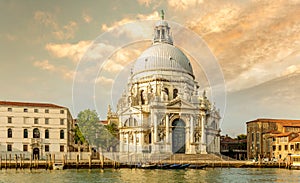 Basilica of Santa Maria della Salute on Grand Canal, Venice, Italy