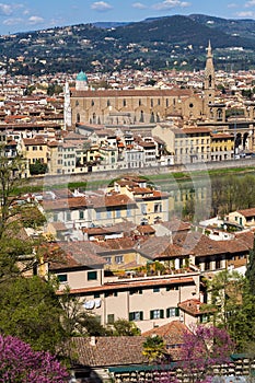 Basilica of Santa Maria Novella and River Arno. Florence, Italy