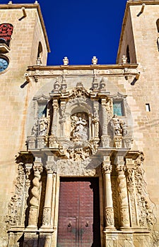 Basilica of Santa Maria, the oldest active church in Alicante, Spain