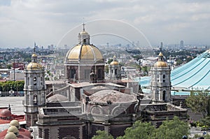 Basilica and skyline of Mexico City