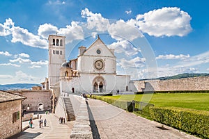 Basilica of St. Francis of Assisi in Assisi, Umbria, Italy photo