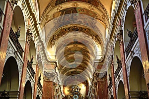 The Basilica of St. James (Czech: Kostel svatÃ©ho Jakuba VÄ›tÅ¡Ã­ho) in the Old Town of Prague, Czech Republic.