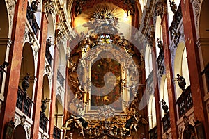The Basilica of St. James (Czech: Kostel svatÃ©ho Jakuba VÄ›tÅ¡Ã­ho) in the Old Town of Prague, Czech Republic.