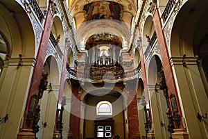 The Basilica of St. James (Czech: Kostel svatÃ©ho Jakuba VÄ›tÅ¡Ã­ho) in the Old Town of Prague, Czech Republic.