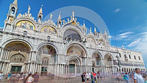 Basilica of St Mark timelapse hyperlapse. It is cathedral church of Roman Catholic Archdiocese of Venice photo