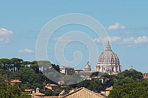 Basilica of St. Peter dome in Rome