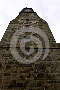 Basilica of St Saviour - clock tower in Dinan, France