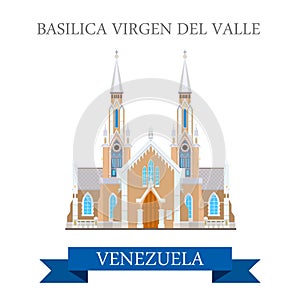 Basilica Virgen Del Valle in Venezuela vector flat attraction photo