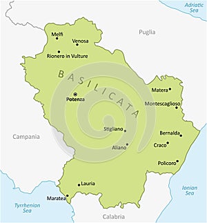 Basilicata region map