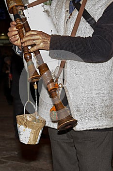 Basilicata Shepherd who Plays the Bagpipe during the Christmas Season