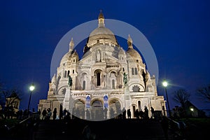 Basilique du Sacre Coeur in Montmartre, night view