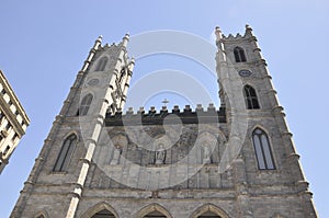 Basilique Notre Dame de Montreal from Vieux Montreal in Canada photo