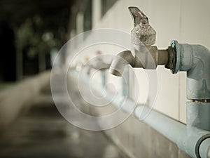 Basin Faucet In rural schools. Shortage of water .
