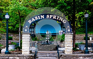 Basin Spring Park in historic downtown Eureka Springs, Arkansas