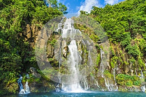 The basins of the Aigrettes and Cormoran waterfalls, La Reunion, photo