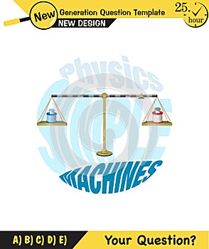Physics, equal arm scales, next generation question template