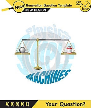 Physics, equal arm scales, next generation question template