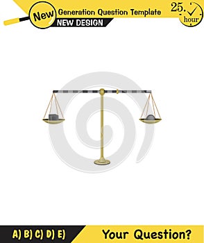 Physics, equal arm scales, next generation question template