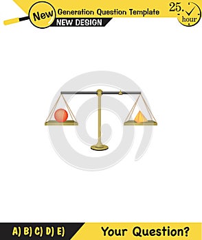 Physics, equal arm scales, next generation question template