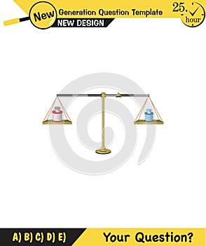 Physics, equal arm scales, next generation question template