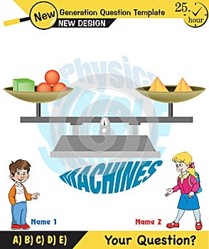 Physics, equal arm scales, next generation question template