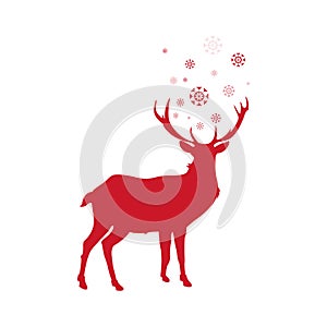 Happy New Year - Red Deer vector photo