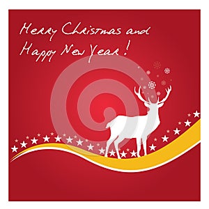 Happy New Year - Red Deer vector photo
