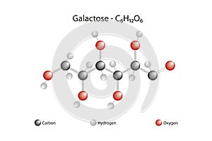 Molecular formula and chemical structure of galactose