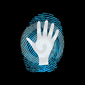 fingerprint on black