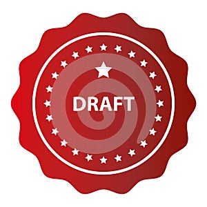 draft stamp on white