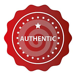 authentic stamp on white