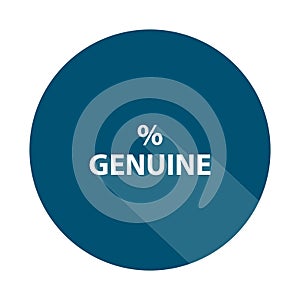 percent genuine badge on white