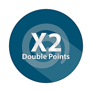 x2 double points badge on white