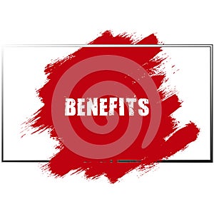 benefits word on white