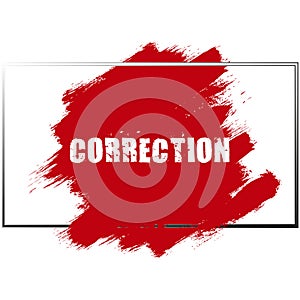 correction word on white photo