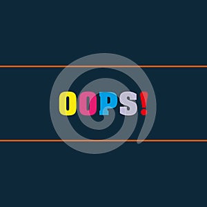 oops word block on black