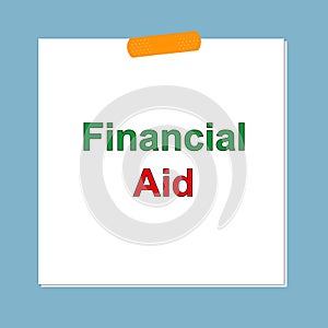 financial aid post it on blue