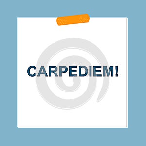 carpediem post it on blue