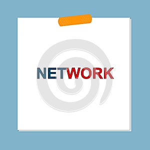 network post it on blue