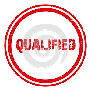 qualified stamp on white