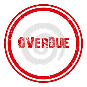 overdue stamp on white