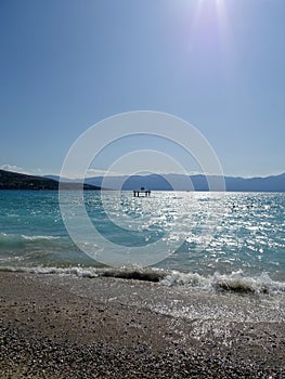 Baska,island Krk,Long beach by summer,Croatia