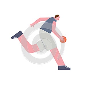 Basketball player dribbles. Athlete playing basketball