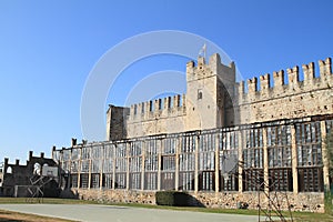 Baskeball playground on castle Castello Scaligero
